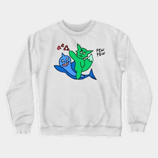 Pew Pew Kitty Color Crewneck Sweatshirt